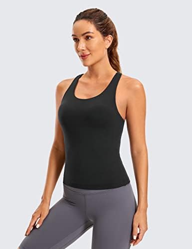 CRZ YOGA Butterluxe Workout Tank Tops For Women Built In Bras Padded - Racerback Athletic Spandex Yoga Camisole