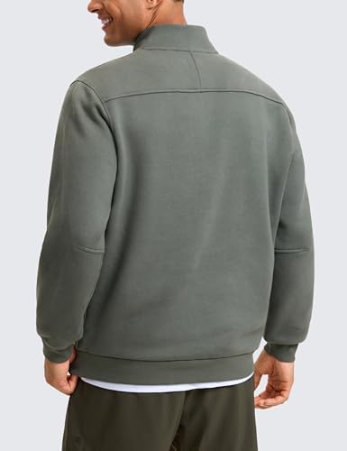 CRZ YOGA Fleece Lined Half Zip Sweatshirts For Men Mock Neck Pullover Sweat Shirts Casual Workout Daily Sweaters