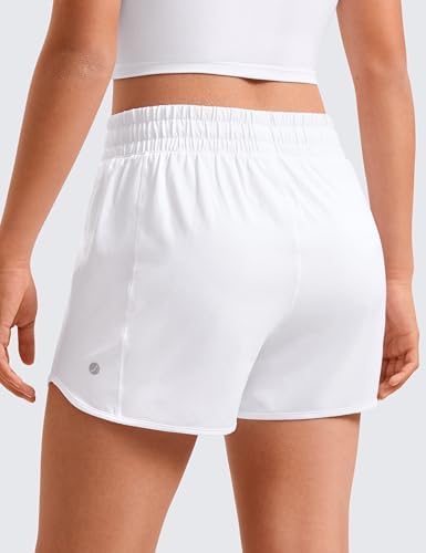 CRZ YOGA Girls Athletic Shorts With Zipper Pocket For Teens Kids Running Workout Casual Tennis Soccer Lightweight Liner