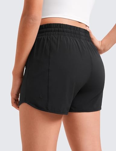 CRZ YOGA Girls Athletic Shorts With Zipper Pocket For Teens Kids Running Workout Casual Tennis Soccer Lightweight Liner