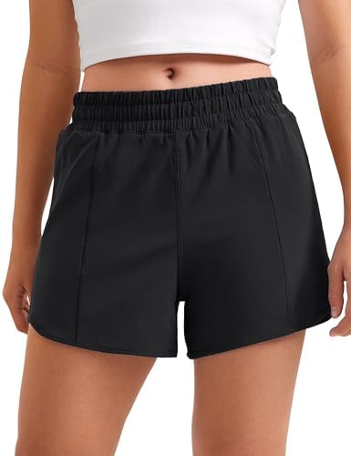 CRZ YOGA Girls Athletic Shorts with Zipper Pocket for Teens Kids Running Workout Casual Tennis Soccer Lightweight Liner