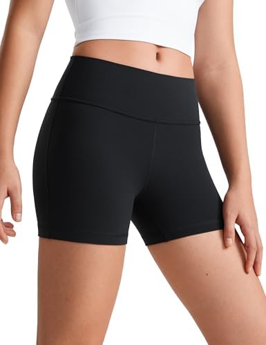 CRZ YOGA Girls Butterluxe Athletic Biker Shorts - Kids Teen High Waist Lounge Active Dance Yoga Running Buttery Soft