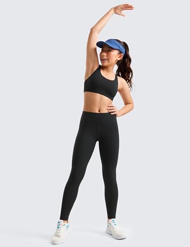 CRZ YOGA Girls Butterluxe Full Length Athletic Leggings - Kids High Waist Lounge Pants Active Dance Running Yoga Tights