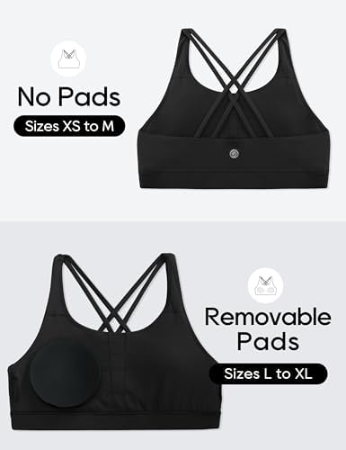 CRZ YOGA Girls Butterluxe Training Bra - Strappy Scoop Neck For Teens Kids Yoga Sports Comfort Dance Crop Top