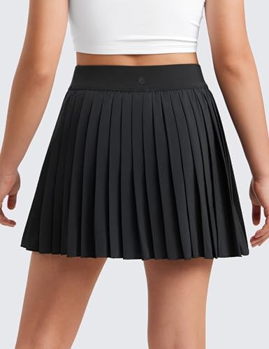 CRZ YOGA Girls Pleated Skirt With Shorts Tennis Athletic School Kids Teen Skorts With Pockets