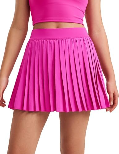 CRZ YOGA Girls Pleated Skirt with Shorts Tennis Athletic School Kids Teen Skorts with Pockets