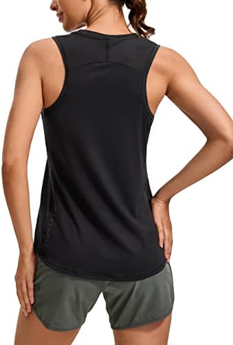 CRZ YOGA Lightweight Racerback Tank Tops for Women High Neck Workout Athletic Running Sleeveless Shirts