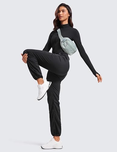 CRZ YOGA Lightweight Straight Leg Workout Pants For Women 28"/30" Casual Ruched Work Gym Athletic Joggers With Pockets