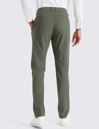 CRZ YOGA Men's All Day Comfy Golf Pants - 28"/30"/32"/34"/36" Quick Dry Lightweight Work Casual Trousers With Pockets