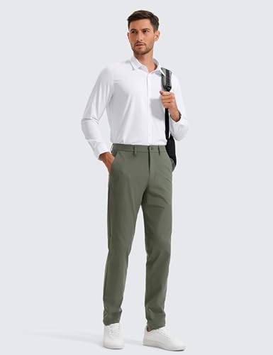 CRZ YOGA Men's All Day Comfy Golf Pants - 28"/30"/32"/34"/36" Quick Dry Lightweight Work Casual Trousers With Pockets
