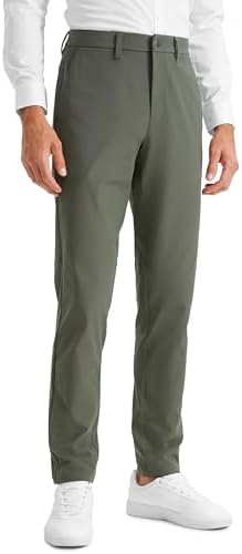 CRZ YOGA Men's All Day Comfy Golf Pants - 28"/30"/32"/34"/36" Quick Dry Lightweight Work Casual Trousers with Pockets