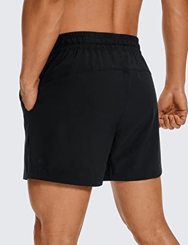 CRZ YOGA Men's Linerless Workout Shorts - 5'' Lightweight Quick Dry For Running Sports Athletic Gym With Pockets