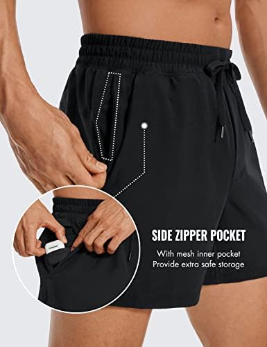 CRZ YOGA Men's Linerless Workout Shorts - 5'' Lightweight Quick Dry For Running Sports Athletic Gym With Pockets