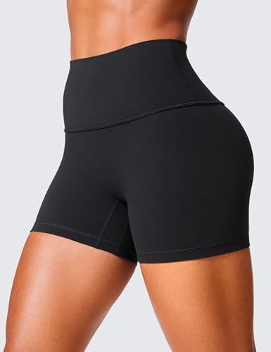 CRZ YOGA Secretsculpt Womens Butterlift High Waist Scrunch Butt Biker Shorts 4 Inches - No Front Seam Workout Gym Booty