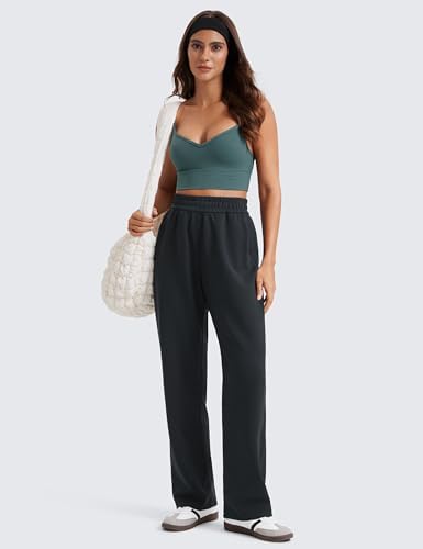 CRZ YOGA SoftAura Wide Leg Sweatpants Women 29"/31" Modal High Waisted Lounge Travel Casual Sweat Pants With Pockets