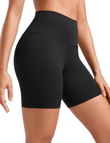 CRZ YOGA Womens ButterLuxe Biker Shorts 6 Inches - High Waisted Workout Running Volleyball Spandex Yoga