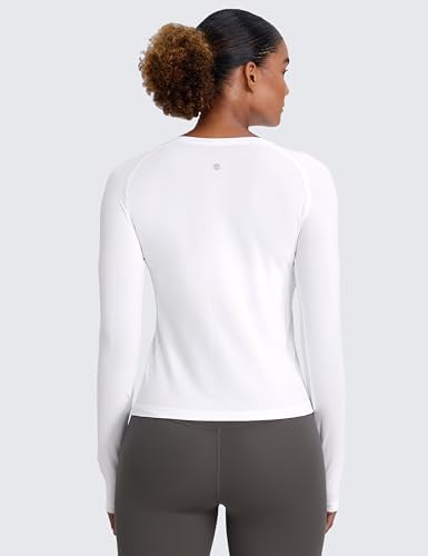 CRZ YOGA Womens Seamless Workout Long Sleeve Shirts Quick Dry Gym Athletic Tops Breathable Running Yoga T-Shirts