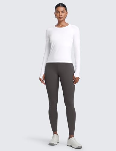 CRZ YOGA Womens Seamless Workout Long Sleeve Shirts Quick Dry Gym Athletic Tops Breathable Running Yoga T-Shirts