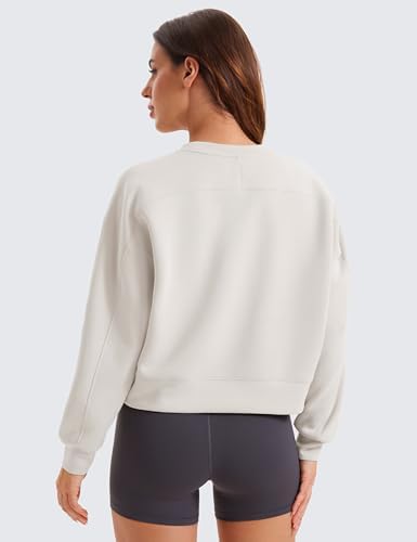 CRZ YOGA Womens SoftAura Crewneck Sweatshirt Long Sleeve Workout Casual Pullover Basic Fall Tops