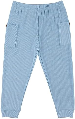 Cudlie 5-Pack Baby/Toddler Boys Jogger Pants - Lightweight Tapered Sweatpants - Lounge Jogger For Boys