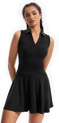 Cute Golf Tennis Dress Workout Athletic Dresses For Women With Shorts Pockets 2 Piece Sets Outfits Summer Clothes