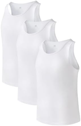 DAVID ARCHY Men's Undershirts Combed Cotton Tank Tops Soft Moisture-Wicking Shirt Breathable A-Shirt for Men 3 Pack