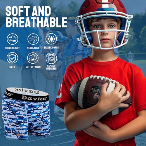 Davion Youth Boys Baseball Cup Underwear With Soft Protective Athletic Cup Compression Shorts For Football Lacrosse
