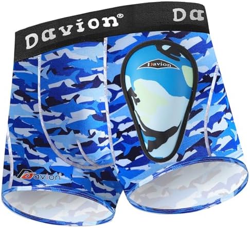 Davion Youth Boys Baseball Cup Underwear with Soft Protective Athletic Cup Compression Shorts for Football Lacrosse