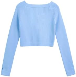 Daydance Girls Long Sleeve Dance Sweater Soft Ballet Warm Up Pullover For Leotards