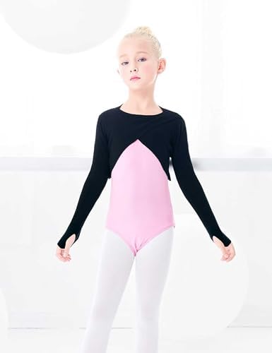 Daydance Kids Girl's Ballet Shrug Knit Pullover Dance Sweater With Thumb Holes