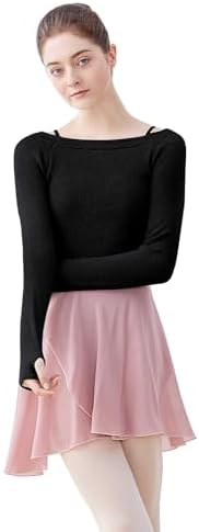 Daydance Teen Girls Women Long Sleeve Dance Sweater Soft Ballet Warm Up Pullover for Leotards