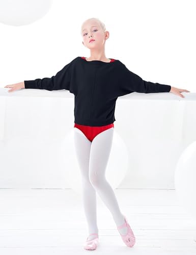 Daydance Toddler Girl's Dance Sweaters Batwing Sleeve Ballet Warm Up For Leotards