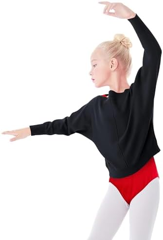 Daydance Toddler Girl's Dance Sweaters Batwing Sleeve Ballet Warm Up for Leotards