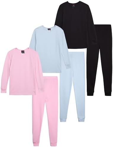 dELiA*s Girls Thermal Underwear - 6 Piece Waffle Knit Long Sleeve Thermal Shirt & Long Johns Girls Thermal Pants Set (2T-16)