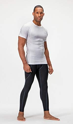 DEVOPS 3 Pack Men's Cool Dry Short Sleeve Compression Shirts Sports Baselayer T-Shirts Tops Athletic Workout Shirt