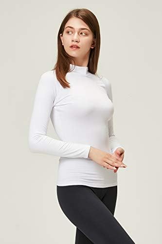 DEVOPS Women's 2 Pack Thermal Turtle Long Sleeve Shirts Compression Baselayer Tops