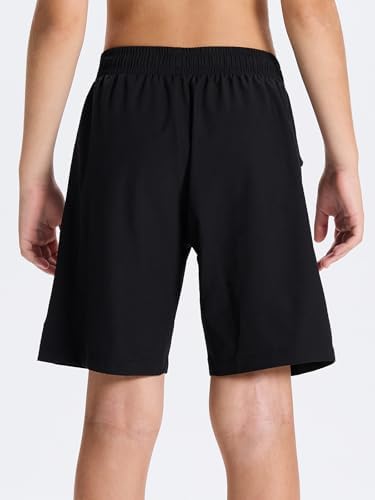 DEVOROPA Boys Athletic Shorts Lightweight Quick Dry Hiking Cargo Shorts With Zipper Pockets For Outdoor Running