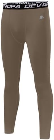 DEVOROPA Boys Leggings Quick Dry Youth Compression Pants Sports Tights Basketball Base Layer Husky/Slim/Regular
