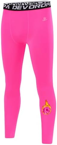 DEVOROPA Youth Boys' Compression Leggings Sports Tights Fleece Lined Thermal Base Layer Pants