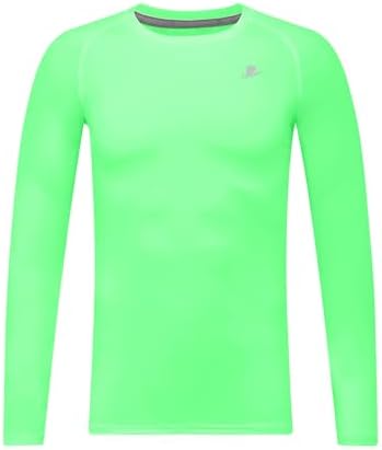 DEVOROPA Youth Boys Compression Shirt Long Sleeve Football Baseball Undershirt Quick Dry Kids Sports Baselayer Crewneck