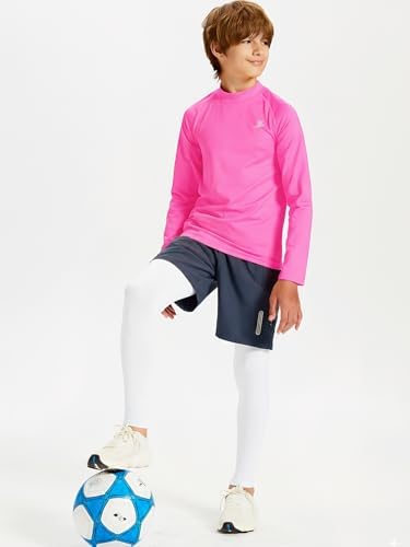 DEVOROPA Youth Boys Compression Thermal Shirt Long Sleeve Fleece Baselayer Soccer Baseball Undershirt