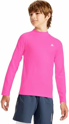 DEVOROPA Youth Boys Compression Thermal Shirt Long Sleeve Fleece Baselayer Soccer Baseball Undershirt