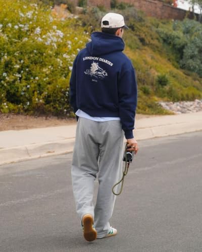 Deyeek Men's Lightweight Sweatpants Open Bottom Sweat Pants For Men Straight Leg Gym Sweatpants Lounge Pants With Pockets