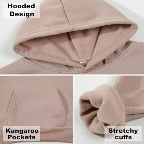 DHSPKN Girls Boys 2 Piece Tracksuit Athletic Sweatsuits Sets Hooded Sweatshirt And Jogger Sweatpants Clothing Sets For Kids
