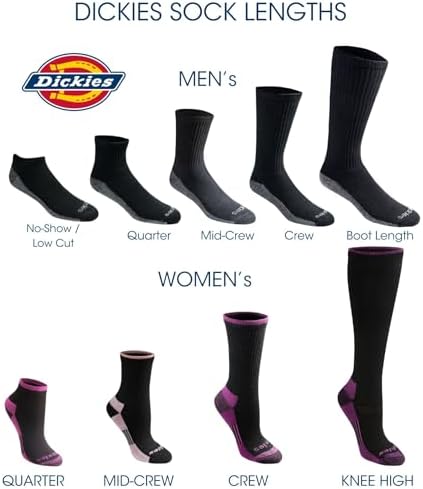 Dickies Men's Dri-tech Moisture Control Quarter Socks Available In M-XXL (6 12 18 Pairs)