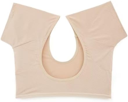 Dioche Underarm Sweat Vest Quick Dry Breathable Mesh Reusable Sweat Proof Washable Armpit for Women Girls Skin Color (L)