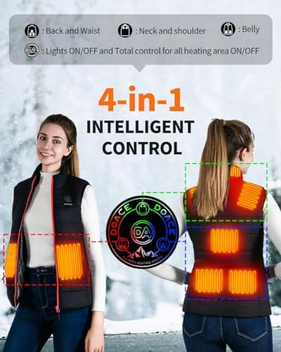DOACE Heated Vest For Women And Men Smart Electric Heating Vest Rechargeable Battery Not Included