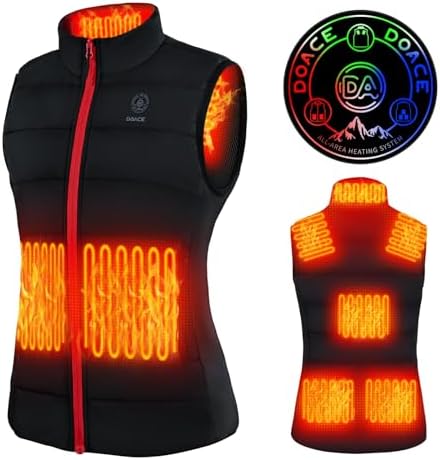 DOACE Heated Vest for Women and Men Smart Electric Heating Vest Rechargeable Battery Not Included