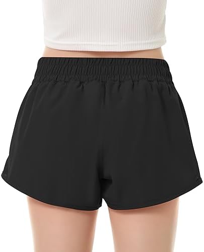 DOCUMO Girls Athletic Shorts With Liner Lightweight Running Shorts For Teen Girls Kids Quick Dry Sports Active Short