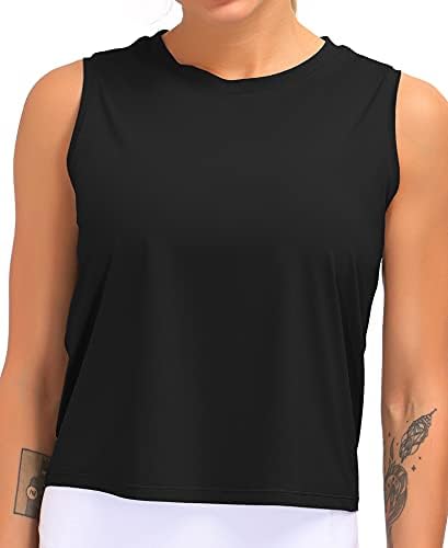 Dragon Fit Women Sleeveless Yoga Tops Workout Cool T-Shirt Running Short Tank Crop Tops